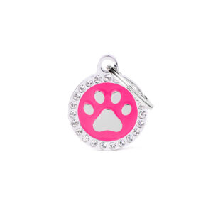 Penning strass small fuchsia rond paw glam
