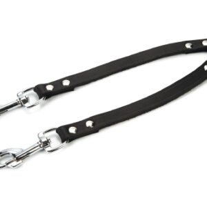 Leren koppelstuk voor twee honden