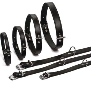 Leren halsband zwart