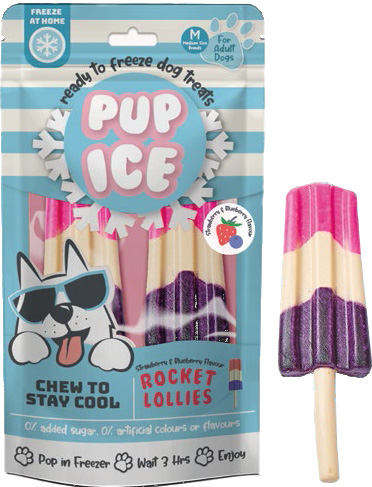 Pup ice raket - 2 stuks - aardbei & bosbes