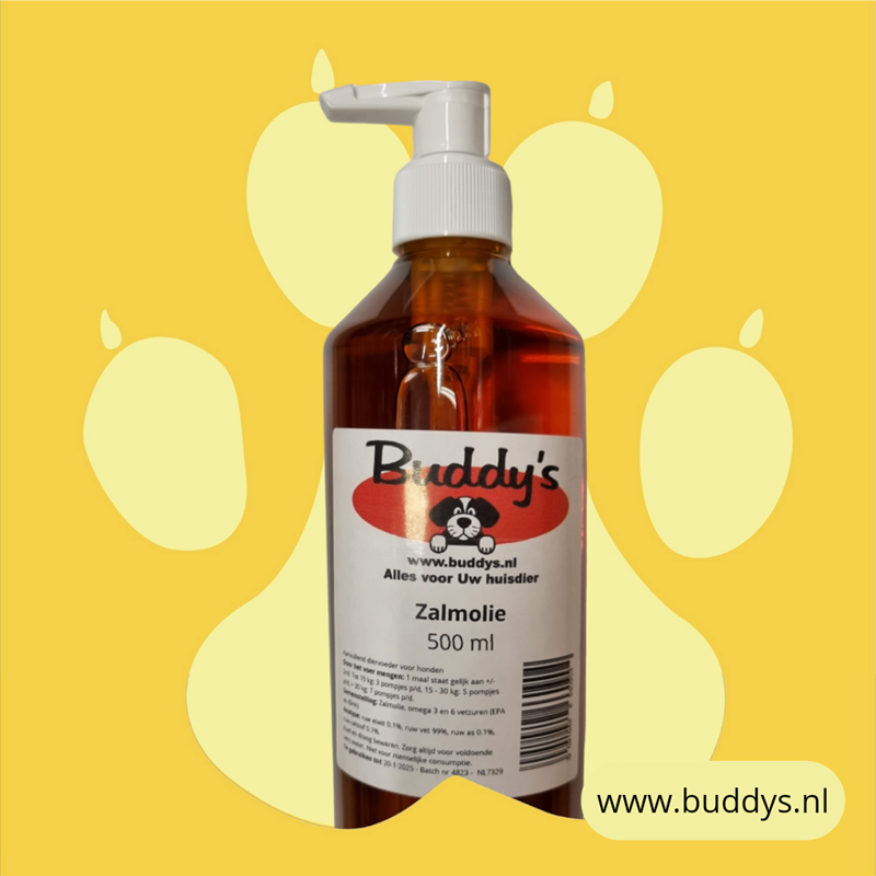 Buddy's natuurlijke zalmolie 500 ml