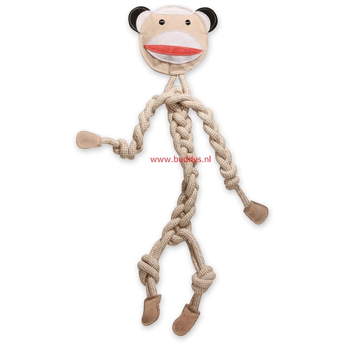 Hugglehounds naturals Stuey Sock Monkey Rope Knottie