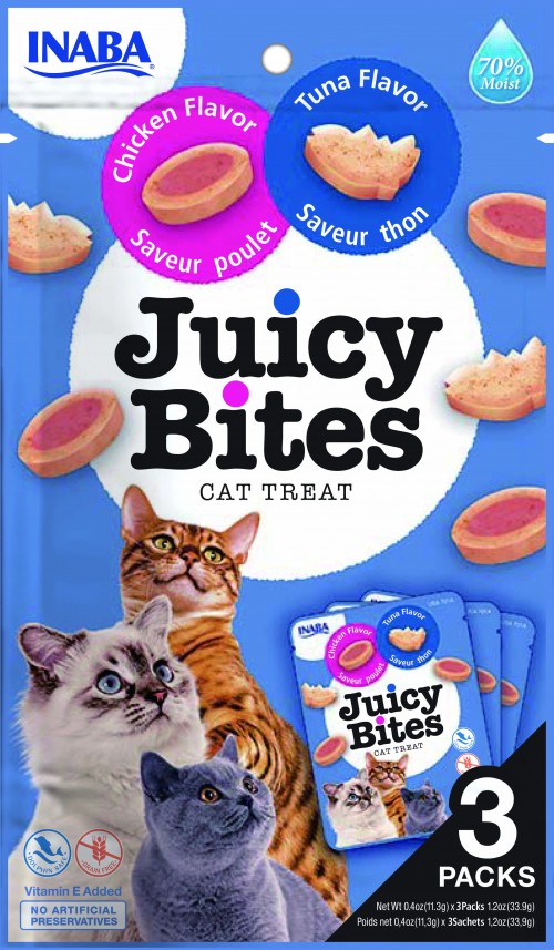 Inaba Cat Juicy Bites Tuna & Chicken 3 x 11,3 gram