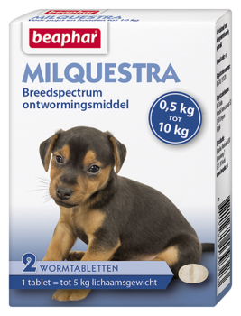Beaphar milquestra pup/kleine hond 2 tabletten