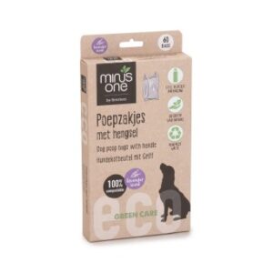 Minus One draagbare poepzakjes lavendel 60 stuks