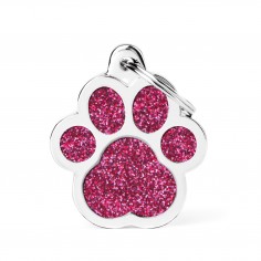 Penning paw groot roze glitter